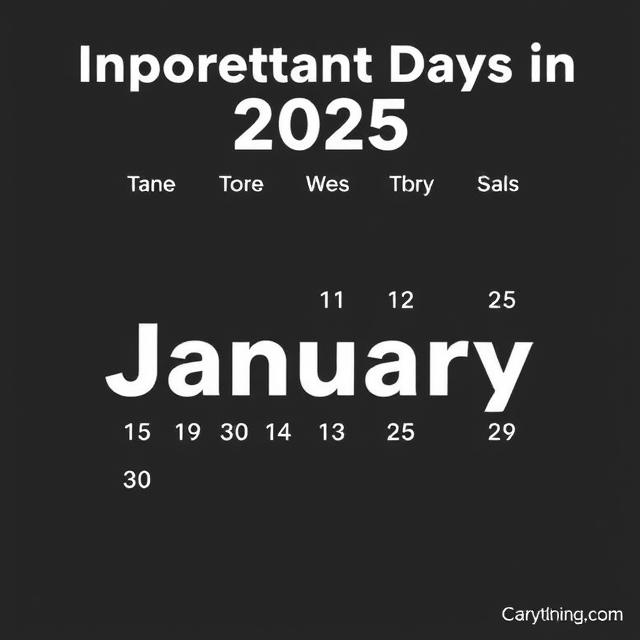 January 2025 Important Days