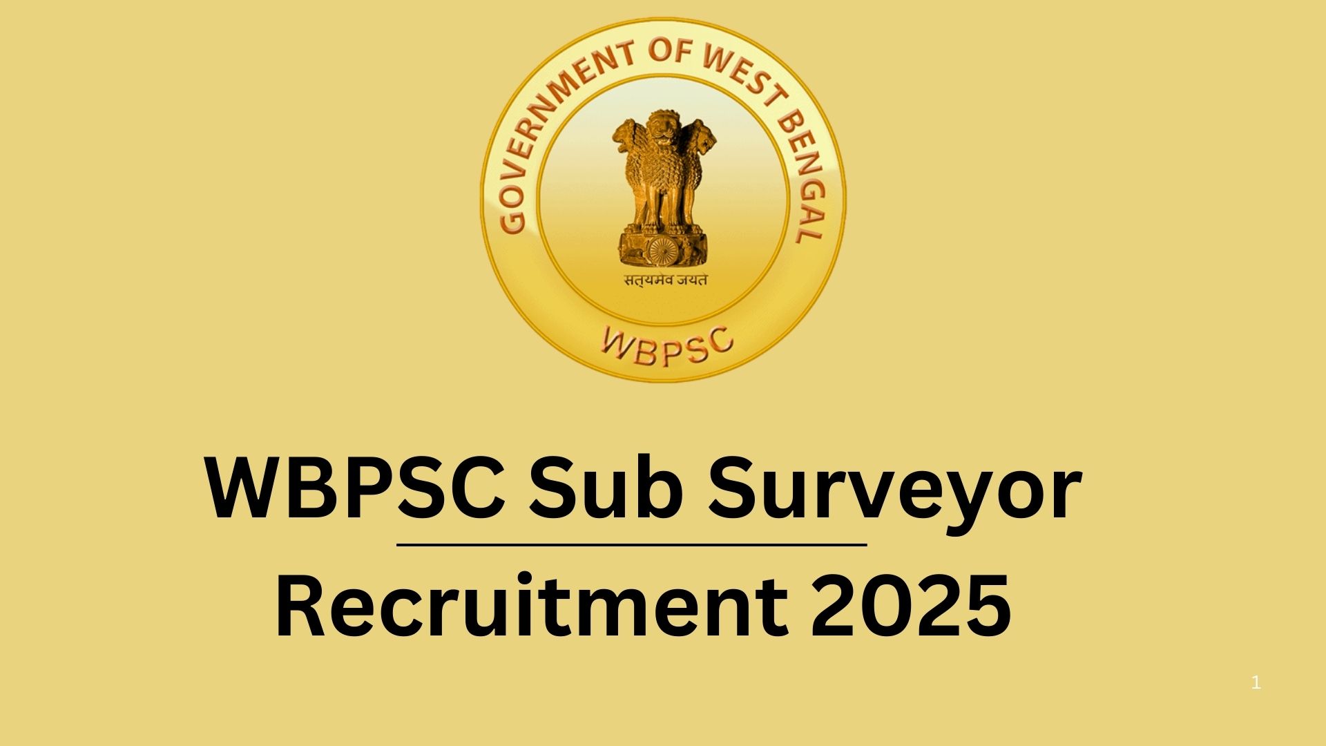 WBPSC Sub Surveyor Recruitment 2025