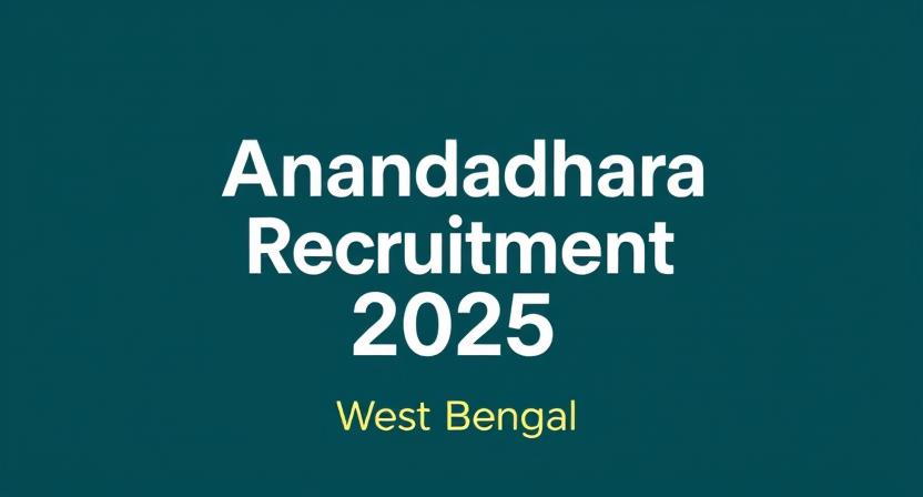 Anandadhara 2025 Recruitment Poster for Community Resource Persons in West Bengal.