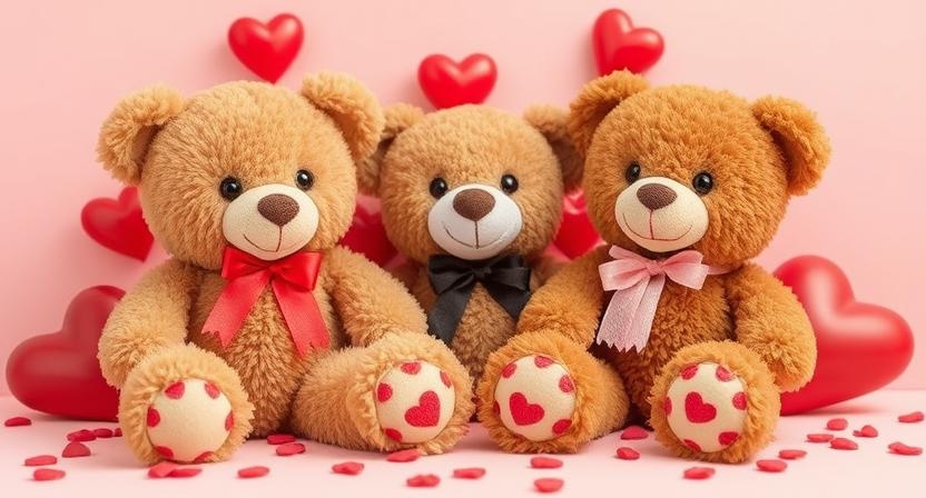 Happy Teddy Day 2025 image with a cute Teddy Bear, love, and affection on a bright background.