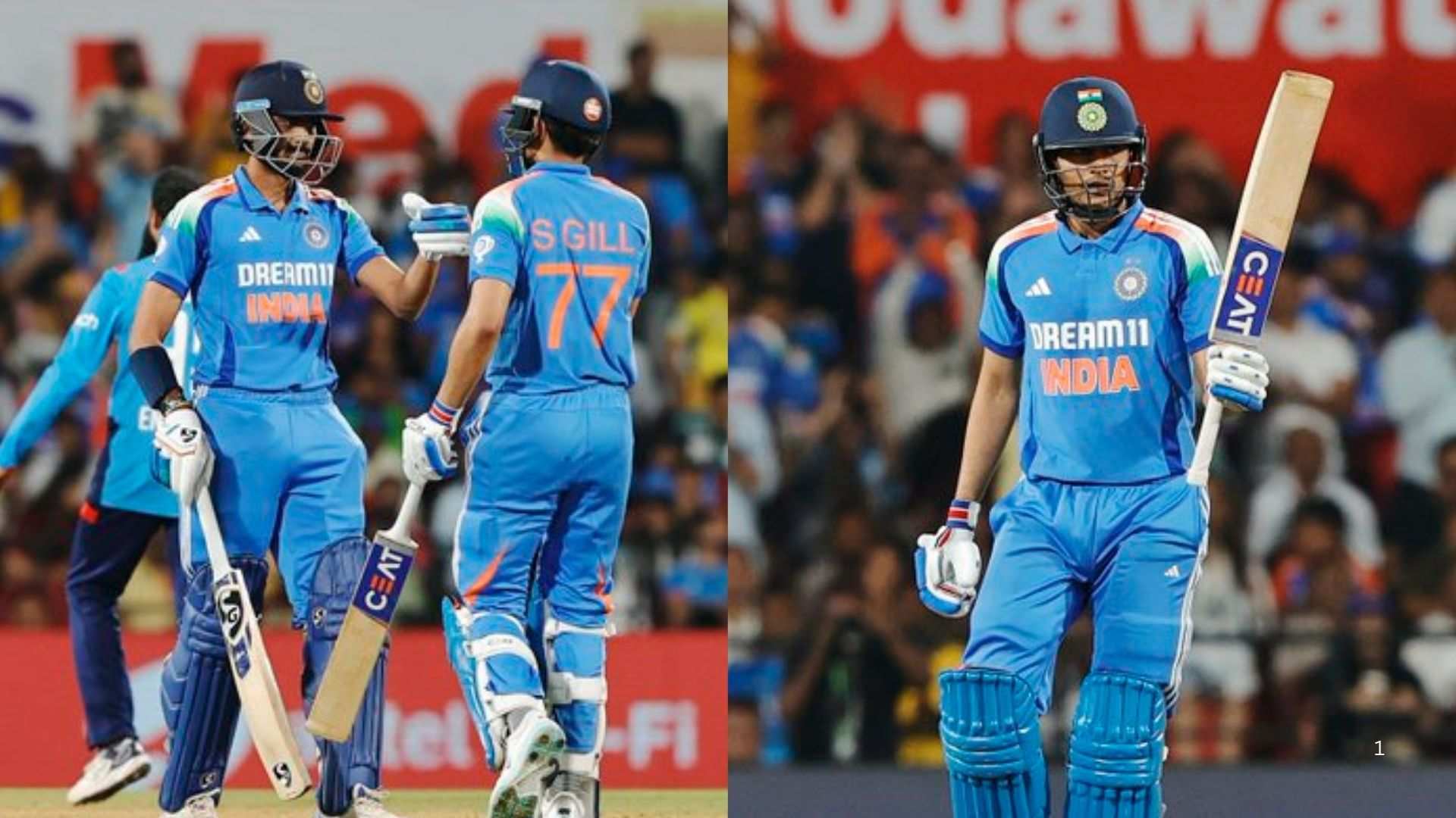 Shubman Gill batting during the 1st ODI